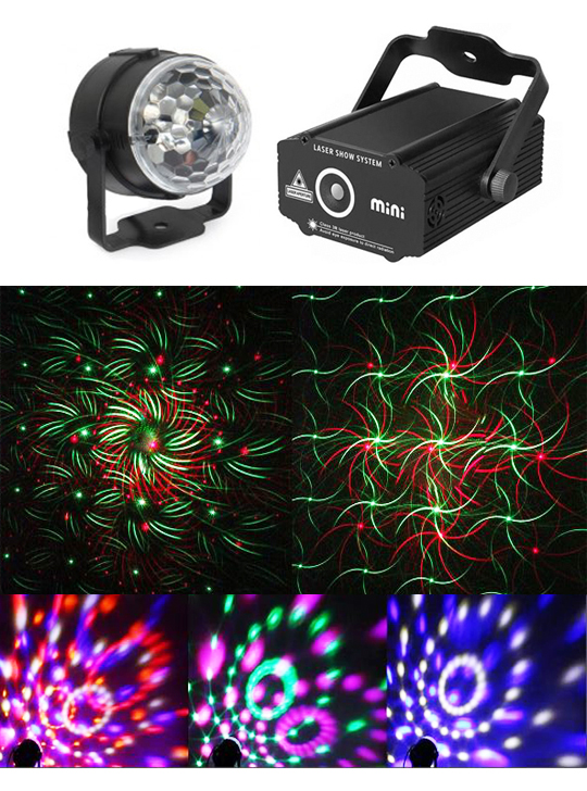 Комплект: лазерный проектор + дискошар мини
