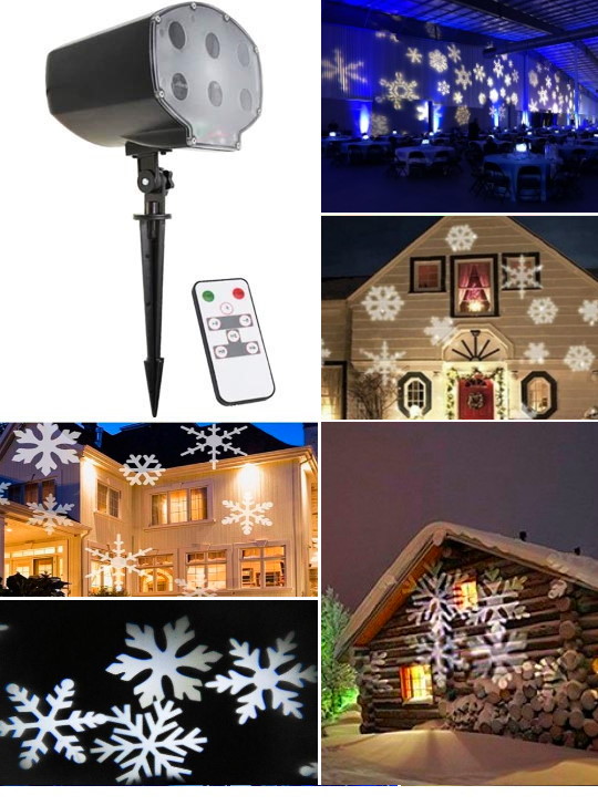 Снежинка декабря - проектор (светильник) цветомузыка