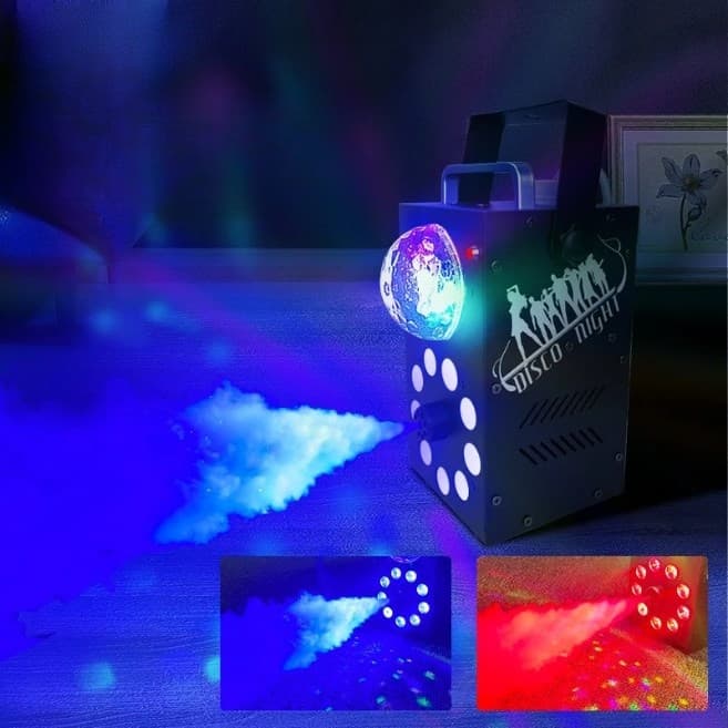 Цветомузыка 5 в 1: Пати Проектор со встроенным стробоскопом и дымом