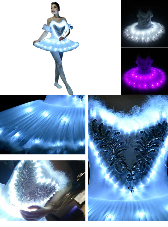 Светодиодная балетная пачка, светящееся балетное платье