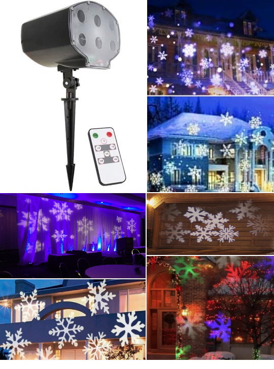 Объемные снежинки на новый год - проектор (светильник) цветомузыка 