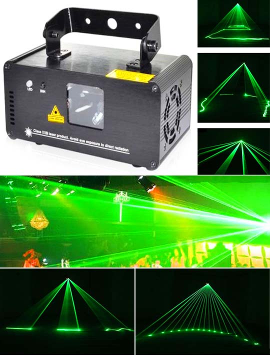 Светящийся новогодний подарок зеленый лазер