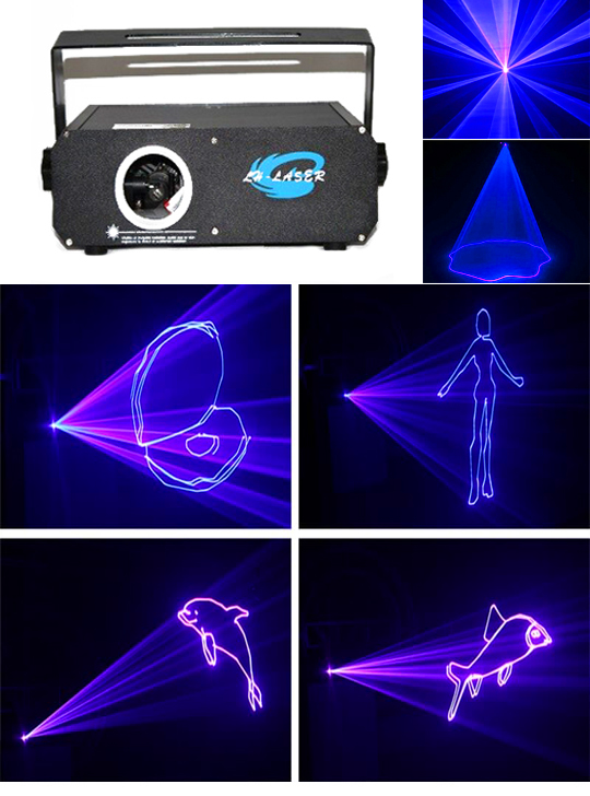 Проектор для шоу синий 500mW LASER HIGHT Blue 3D SD