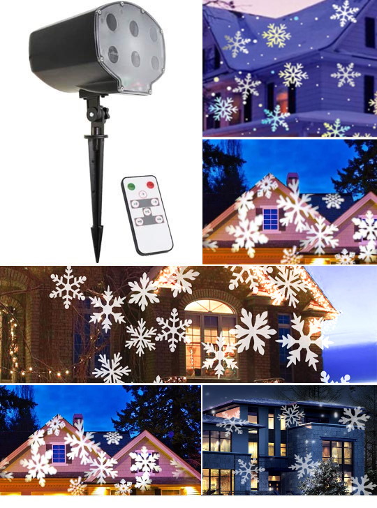 Украшение магазина снегом - проектор (светильник) цветомузыка