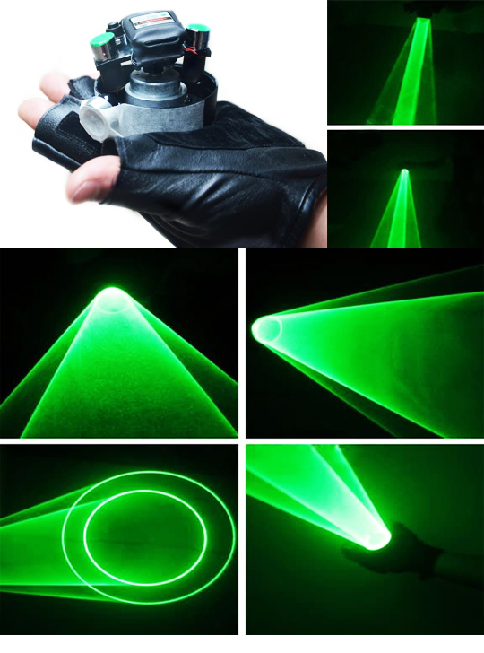 Зеленая лазерная перчатка Rotable Light