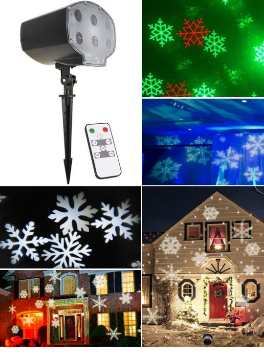Новогодний праздник снежинка - проектор (светильник) цветомузыка