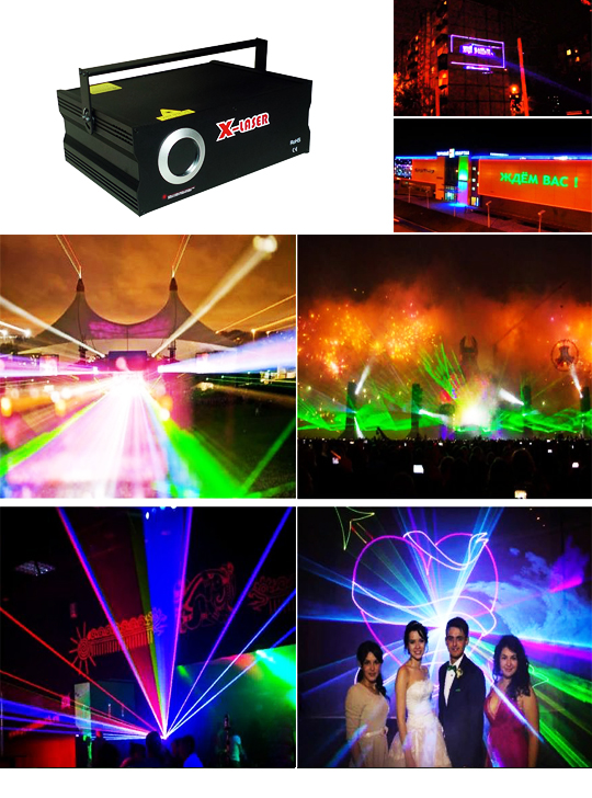 Анимационный лазерный проектор X-LASER SHOW RGB 1W RGB 15KPPS ILDA пишущий, рисующий лазер купить