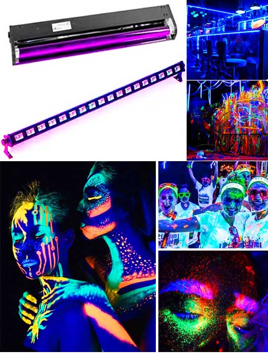 Ультрафиолетовая подсветка для новогодней вечеринки PRO