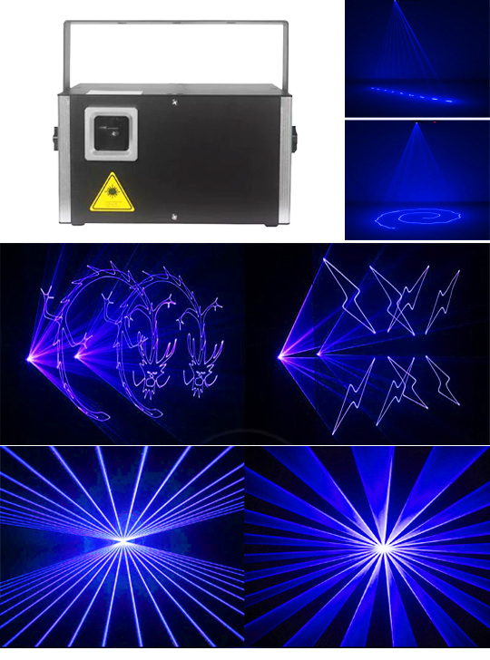 Лазерный проектор для лазерного шоу синий 2000mW LASER HIGHT Blue 3D SD