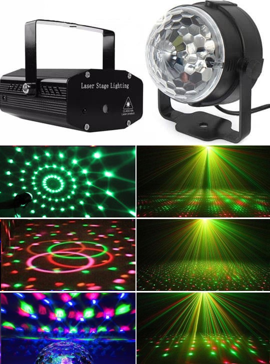 Лазерный проектор с эффектом цветомузыки