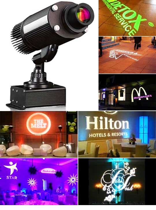 Гобо проектор для уличной рекламы